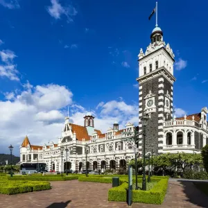 The railway station at Dunedin in Otago, New Zealand