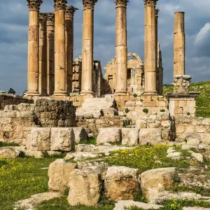 Ruins at the Roman city in Jerash, Jordan