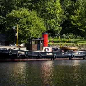 A ship in the Crinan Canal, Scotland