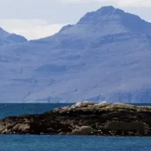 The view to Rum from Arisaig, Scotland