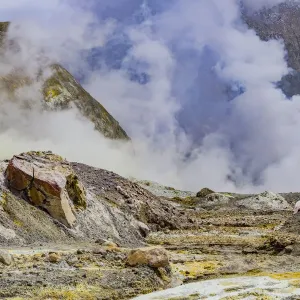 The volcanic White Island in Bay of Plenty, New Zealand