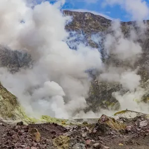 The volcanic White Island in Bay of Plenty, New Zealand