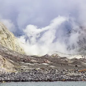 The volcanic White Island in Bay of Plenty, New Zealand