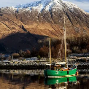 A yacht in Loch Leven, Scotland