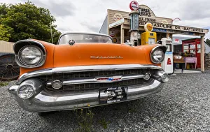 : A 1957 Chevrolet Belair at Burkes Pass in Canterbury, New Zealand