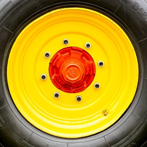 Yellow Prints: An agricultural vehicle`s tyre
