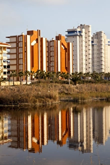 Reflection Prints: Apartment buildings at Guardamar in Spain