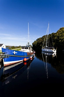 Boat Prints: Two boats in the Crinan Canal, Scotland