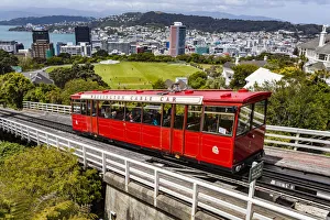 : A cable car in Wellington, New Zealand