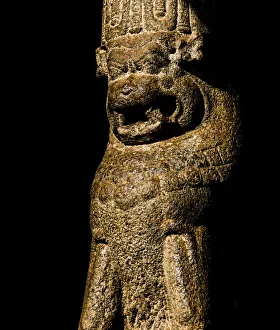India Prints: A carved granite sculpture at a temple in Mamallapuram, Tamil Nadu in India