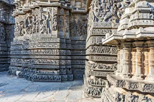 Carvings at the Hoysaleswara Temple at Halebid in Karnataka, India
