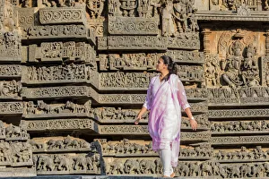 Carvings at the Hoysaleswara Temple at Halebid in Karnataka, India