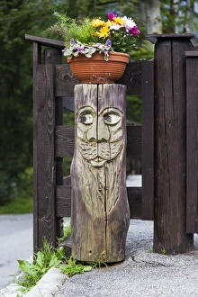 Flowers Prints: Cat sculpture, Loipl, Germany