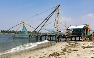 The Chinese fishing nets at Fort Kochi in Kerala, India