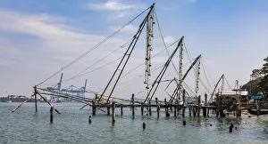 India Prints: The Chinese fishing nets at Fort Kochi in Kerala, India