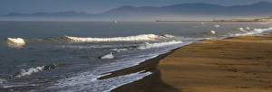 French Prints: A coastal scene at Leucate Plage, France