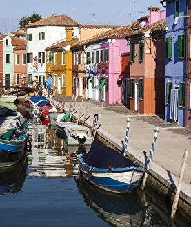 Reflection Prints: A colourful street on the island of Burano near Venice