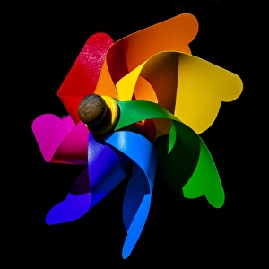 Yellow Prints: A colourful toy windmill in Calabardina, Spain