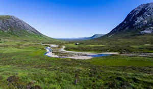 The farmhouse of Lagangarbh on Rannoch Moor, Highland Region, Scotland
