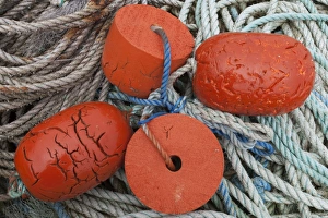 Fishing Prints: Fishing floats and fishing rope in Orkney, Scotland