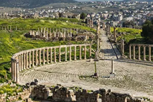 Jordan Prints: The Forum at the Roman city in Jerash, Jordan