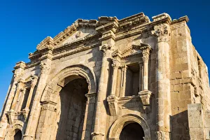 Jordan Prints: Hadrian`s Arch at the Roman city in Jerash, Jordan