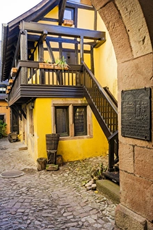 Yellow Prints: A half-timbered house in Riquewihr, France