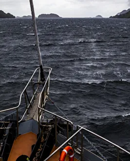 : Heading towards the Tasman Sea in Doubtful Sound, Southland in New Zealand