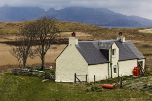 Yellow Prints: The island of Eigg on a misty day in April