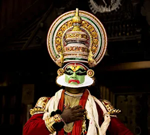 A Kathakali performance at Fort Kochi in Kerala, India
