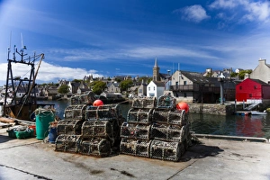 Fishing Prints: Lobster pots, Orkney, Scotland