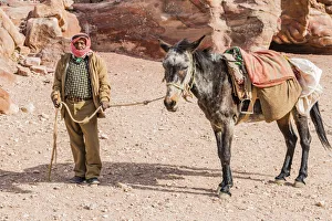 A man and his mule at Petra, Jordan