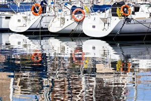 Reflection Prints: The marina in Puerto de Mazarron, Spain
