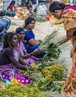India Prints: A market at Coimbatore in Tamil Nadu, India