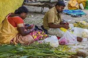 India Prints: A market at Coimbatore in Tamil Nadu, India