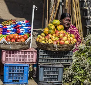 India Prints: A market at Conoor in Tamil Nadu, India