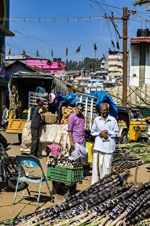 India Prints: A market at Conoor in Tamil Nadu, India