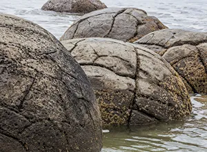 : The Moeriki Boulders at Moeriki in Otago, New Zealand