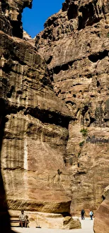 Jordan Prints: The narrow canyon, the Siq, at Petra, Jordan