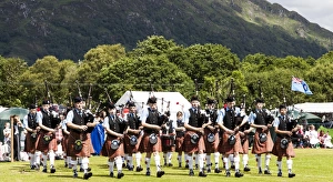 Lorn Prints: Oban High School Pipe Band playing at the 2012 Taynuilt Games