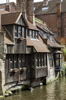 Houses Prints: Old houses in Bruges, Belgium