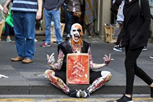 Theatre Prints: A performer from Familia de la Noche at the 2015 Edinburgh Fringe Festival, Scotland