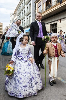 Spain Prints: Part of the procession honouring St Joseph in Burriana, Spain