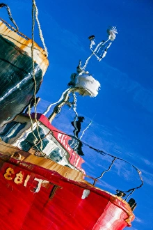 Reflection Prints: The reflection of a fishing boat at Tarbert, Argyll & Bute, Scotland