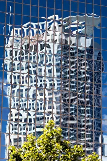: Reflections in the windows of an office block in Auckland, New Zealand