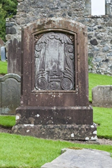 Burns Prints: Robert Burns` mother`s family gravestone, Kirkoswald, Scotland