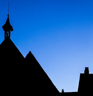 Europe Prints: A roof silhouette in Riquewihr, France