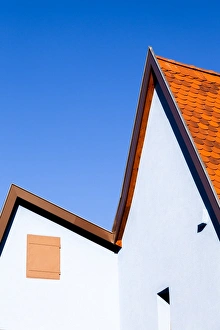 Europe Prints: The roofline of a house in Gertwiller, France