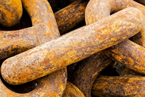 Orkney Prints: A rusty ship`s chain in Orkney, Scotland