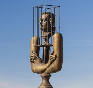 Europe Prints: A sculpture of the Marquis de Sade in Lacoste, France